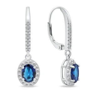 Brilio Silver Silberne hängende Ohrringe mit blauen Zirkonen EA752WB