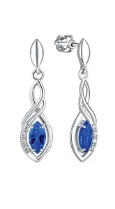 Brilio Silver Silberne Ohrhänger mit blauen Kristallen 436 001 00573 04