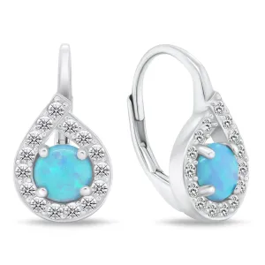Brilio Silver Silberne Ohrringe mit blauen Opalen EA753WLB