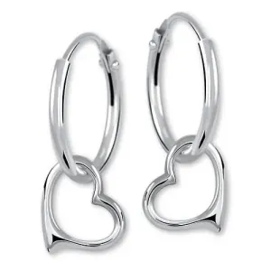 Brilio Silver Silber Ohrringe Kreise mit Herzen 2in1 431 001 02630 04