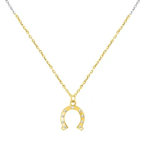 Brilio Silver Vergoldete Halskette für Glück Hufeisen NCL66Y (Halskette, Anhänger)