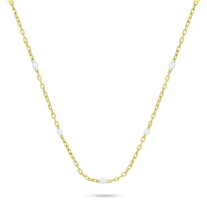 Brilio Silver Vergoldete Halskette mit weißen Perlen NCL112Y