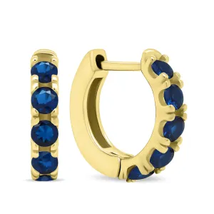 Brilio Silver Winzige vergoldete Ringe mit blauen Zirkonen EA481YB