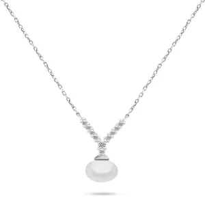 Brilio Silver Wunderschöne Silberkette mit echter Perle NCL81W