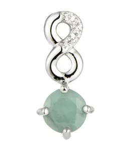 Brilio Silver Wunderschöne Silberkette mit Smaragd SP08339D (Halskette, Anhänger)