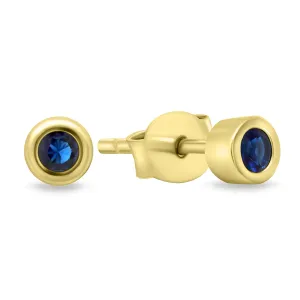 Brilio Silver Zeitlose vergoldete Ohrringe mit blauen Zirkonen EA609YB
