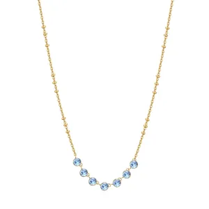 Brosway Charmante vergoldete Halskette mit blauen Kristallen Symphonia BYM137