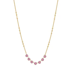 Brosway Charmante vergoldete Halskette mit rosa Kristallen Symphonia BYM138