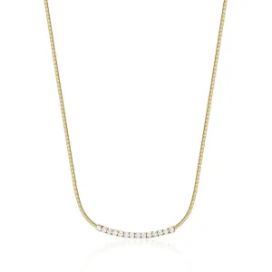 Brosway Feine vergoldete Halskette mit klaren Kristallen Desideri BEIN007