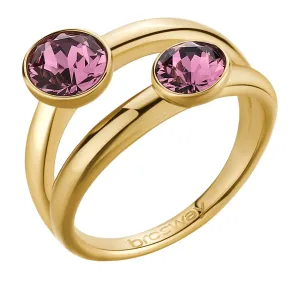 Brosway Markanter vergoldeter Ring mit Kristallen Affinity BFF175 52 mm
