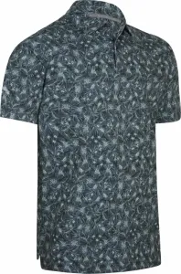 Callaway Mens All Over Outline Floral Print Polo Caviar M