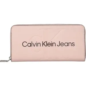 Calvin Klein SCULPTED MONO ZIP AROUND MONO Damen Geldbörse, lachsfarben, größe os