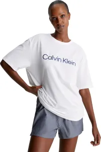 Calvin Klein S/S CREW NECK Damen Schlafshirt, weiß, größe L