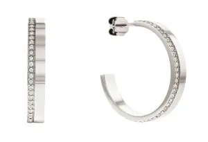 Calvin Klein Elegante Stahlohrringe mit Kristallen Minimal Linear 35000163