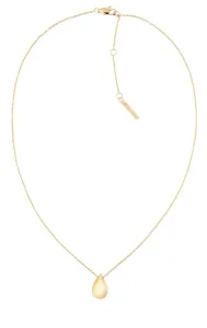 Calvin Klein Elegante vergoldete Halskette aus Stahl Sculptured Drops 35000084