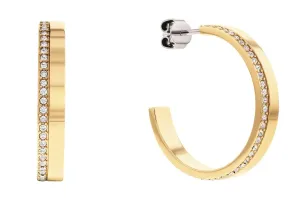 Calvin Klein Elegante vergoldete Ohrringe mit Kristallen Minimal Linear 35000164