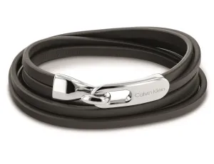 Calvin Klein Elegantes Armband aus schwarzem Leder 35000109