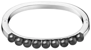 Calvin Klein Festes Stahlarmband mit schwarzen Perlen KJAKD04010 5,4 x 4,3 cm - XS