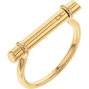 Calvin Klein Minimalistischer vergoldeter Ring Elongated Linear 35000024 56 mm