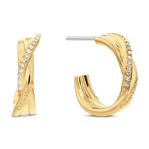 Calvin Klein Moderne vergoldete Ohrringe Crystallized Weave 35000515