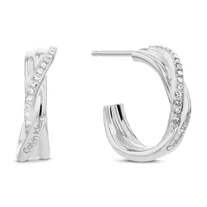 Calvin Klein Moderne vergoldete Ohrringe Crystallized Weave 35000578