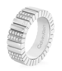 Calvin Klein Modischer Stahlring mit Kristallen Minimalistic Metal 35000440 52 mm