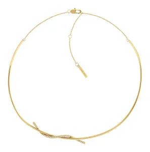 Calvin Klein Schicke vergoldete Halskette mit Kristallen Crystallized Weave 35000511