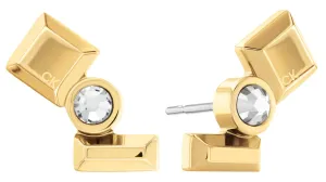 Calvin Klein Wunderschöne vergoldete Ohrringe mit Kristallen 35000235