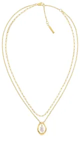 Calvin Klein Zarte vergoldete Halskette Edgy Pearls 35000559