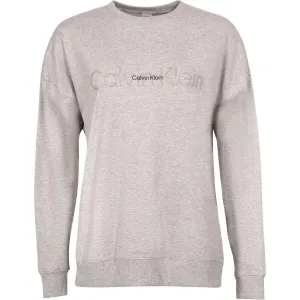 Calvin Klein EMBOSSED ICON LOUNGE-L/S SWEATSHIRT Damen Sweatshirt, grau, größe L