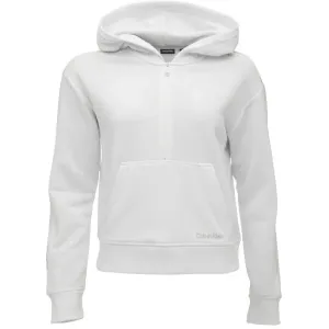 Calvin Klein PW - 1/2 ZIP HOODIE Damen Sweatshirt, weiß, größe S