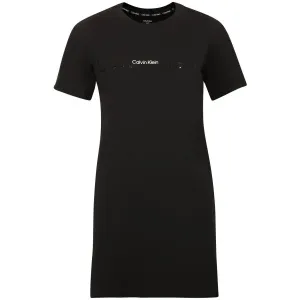 Calvin Klein EMBOSSED ICON LOUNGE-S/S NIGHSHIRT Kleid, schwarz, größe M