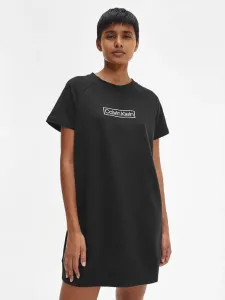 Calvin Klein LW S/S NIGHTSHIRT Damen Nachthemd, schwarz, größe S