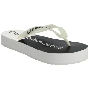 Calvin Klein BEACH SANDAL FLATFORM Damen Flip Flops, weiß, größe 38
