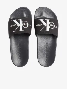 Calvin Klein SLIDE MONOGRAM CO Damen Pantoffeln, schwarz, größe 37