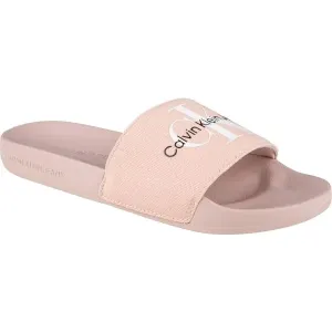 Calvin Klein SLIDE MONOGRAM CO Damen Pantoffeln, rosa, größe 39