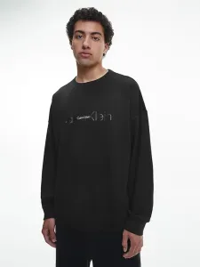Calvin Klein EMB ICON LOUNGE-L/S SWEATSHIRT Herren Sweatshirt, schwarz, größe XL