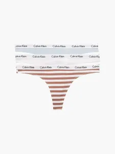 Calvin Klein 3PK THONG Damen Unterhose, weiß, größe L