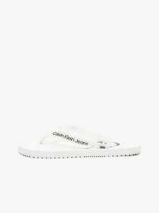 Calvin Klein BEACH SANDAL MONOGRAM TPU Damen Flip Flops, weiß, größe 38