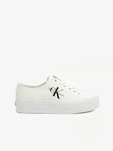 Calvin Klein VULC FLATFORM ESSENTIAL MONO Damen Sneaker, weiß, größe 36