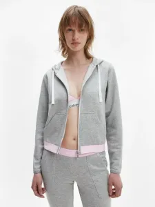 Calvin Klein TOP HOODIE FULL ZIP Damen Sweatshirt, grau, größe M