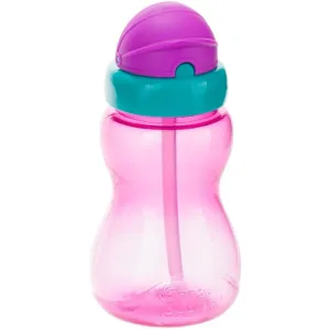 Canpol babies Sport Cup Kinderflasche mit Strohhalm 12m+ Pink 270 ml