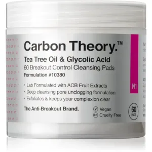 Carbon Theory Gesichtsreinigungspads Tea Tree Oil & Glycolic Acid Breakout Control (Cleansing Pads) 60 Stk