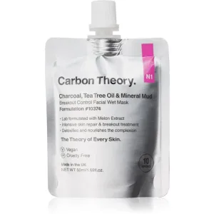 Carbon Theory Charcoal, Tea Tree Oil & Mineral Mud intensive regenerierende Maske für problematische Haut, Akne 50 ml