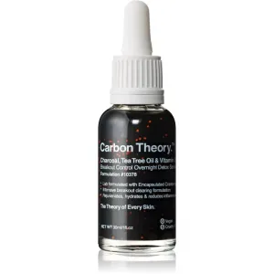 Carbon Theory Charcoal, Tea Tree Oil & Vitamin E regenerierendes Serum für die Nacht mit revitalisierender Wirkung für unreine Haut 30 ml