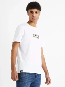 Celio Minecraft T-Shirt Weiß