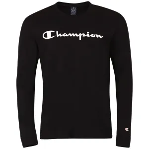 Champion CREWNECK LONG SLEEVE T-SHIRT Herren Trikot mit langen Ärmeln, schwarz, größe M