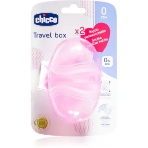 Chicco Double Soother Holder Schnullerbox Pink 1 St
