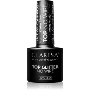 Claresa UV/LED Top Glitter No Wipe Gel-Decklack für die Fingernägel glitzernd Farbton Glitter Silver 5 g