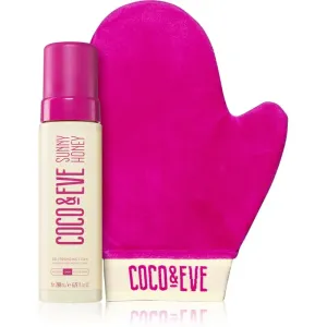 Coco & Eve Sunny Honey Ultimate Glow Kit Selbstbräuner-Schaum mit Handschuh zum Auftragen Dark